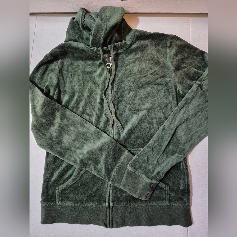 New York & Company Green Velour 2 Piece Suit with Silver Accents